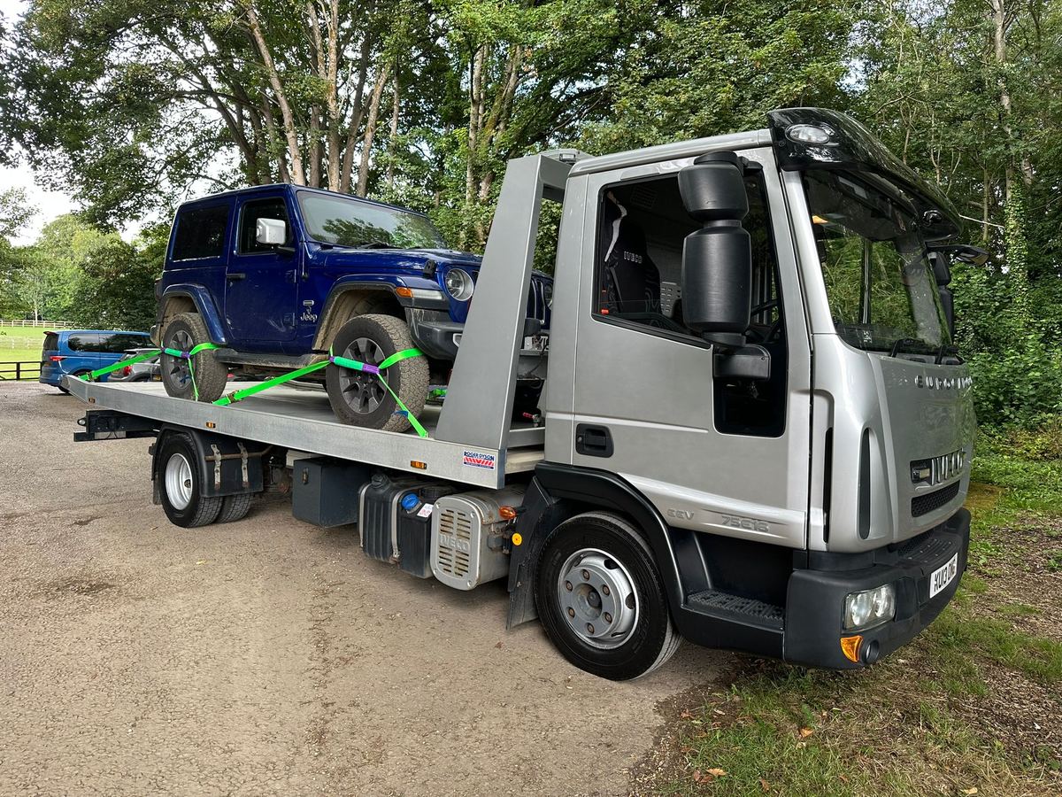 4x4 recovery in Worcestershire: 4x4 loaded for transport