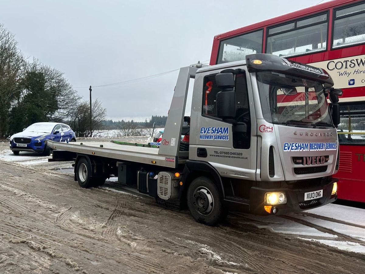 Our recovery truck out on a snowy call-out